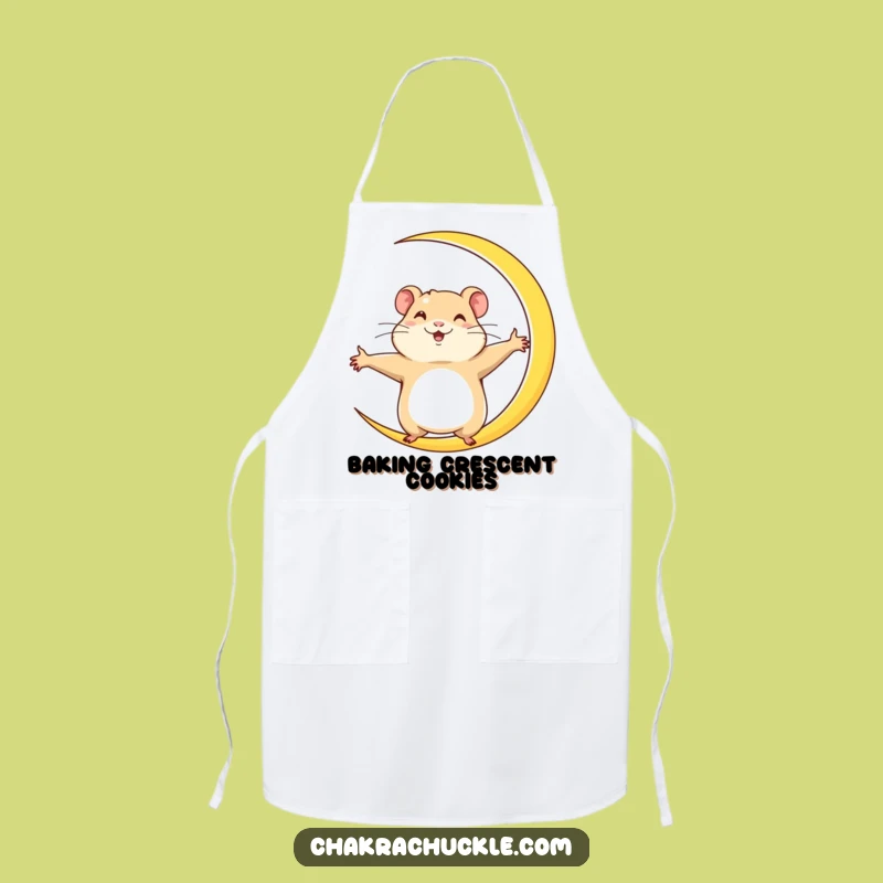 Funny Hamster Crescent Moon Apron: Determined Yoga Kitchen Gift