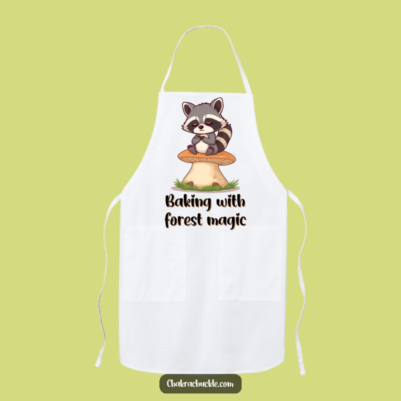 Funny Raccoon Meditation Apron: Hilarious Woodland Zen Kitchen Gift