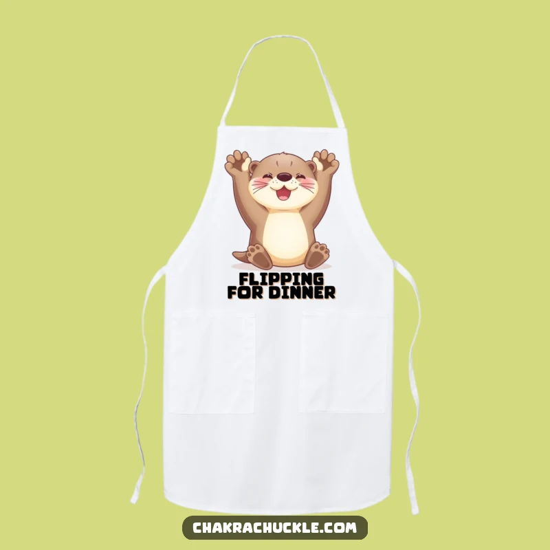 Funny Otter Apron - Stretching Paws for Playful Cooking