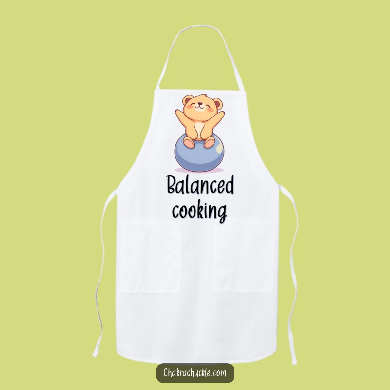 Funny Bear Yoga Apron: Blissful Cub Chef Character, Cooking Gift