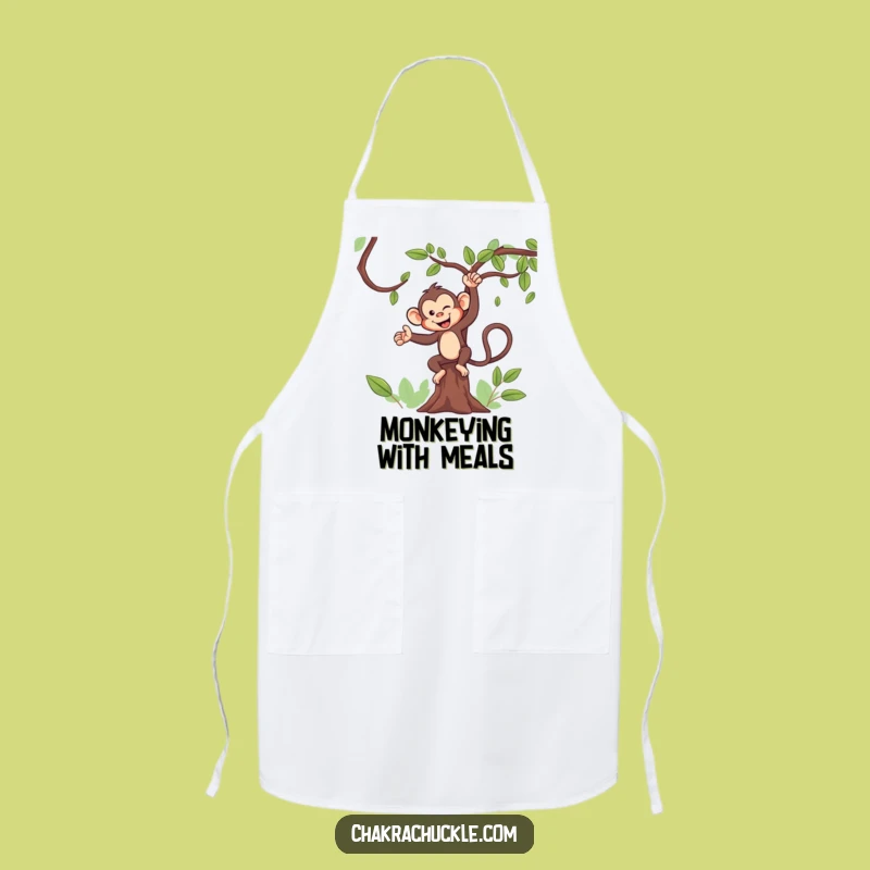 Funny Monkey Apron: Mischievous Chef in Tree Pose - Kitchen Gift!