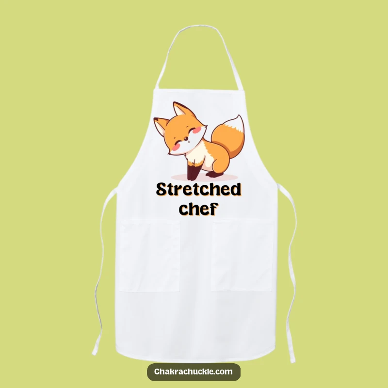 Funny Yoga Fox Apron - Playful Chef Character for Active Kitchens