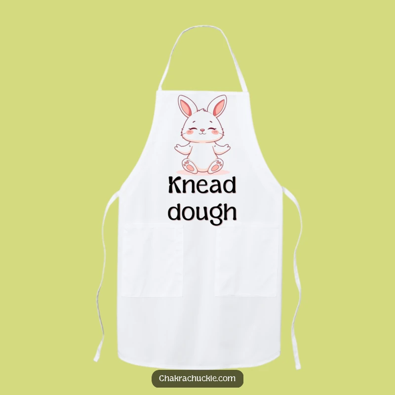 Funny Yoga Bunny Apron: Serene Character Wear for Peaceful Cooking