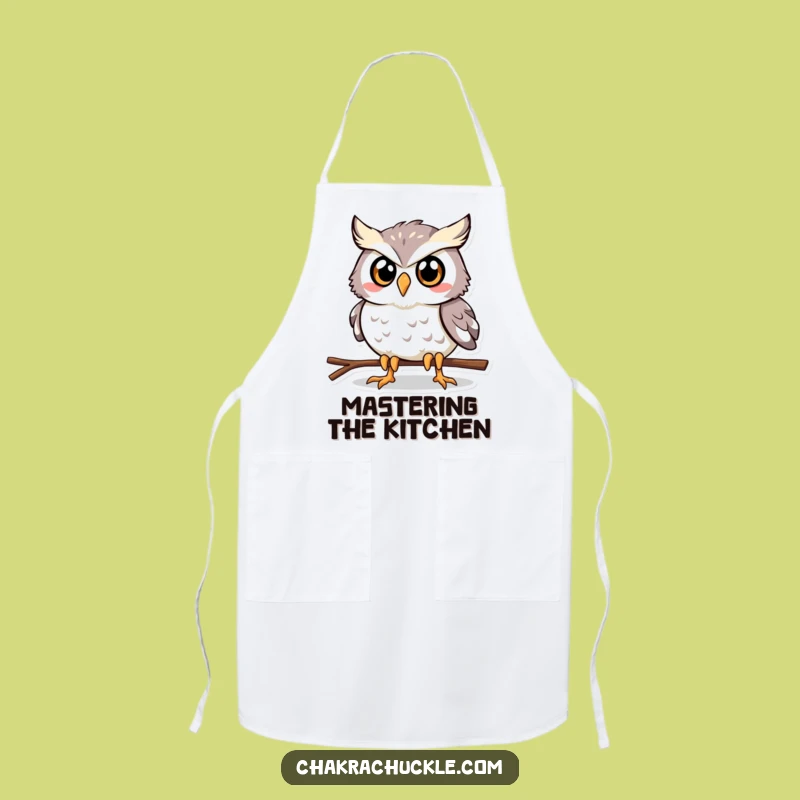 Funny Owl Plank Apron: Determined Kitchen Bird Wear for Humorous Cooks
