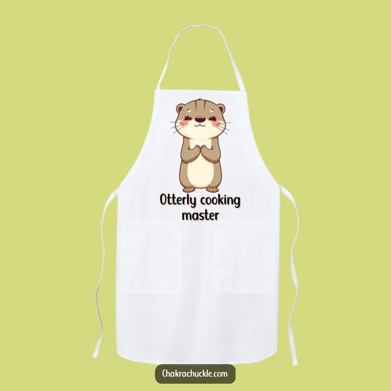 Funny Otter Apron: Cook with Gratitude - Adorable Kitchen Gift!