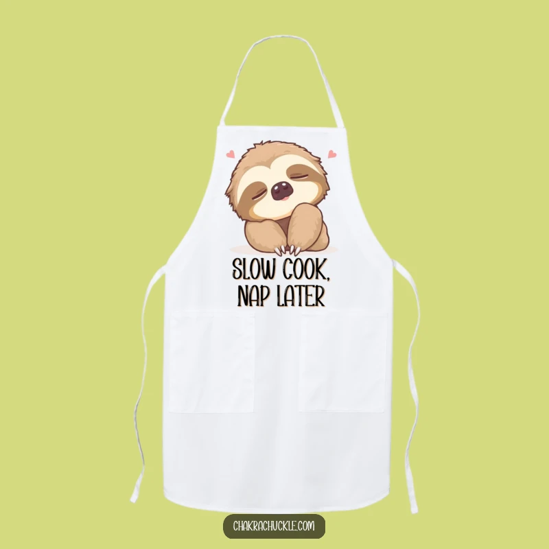 Funny Sloth Neck Roll Apron - Relaxed Kitchenwear for Slow Cooks