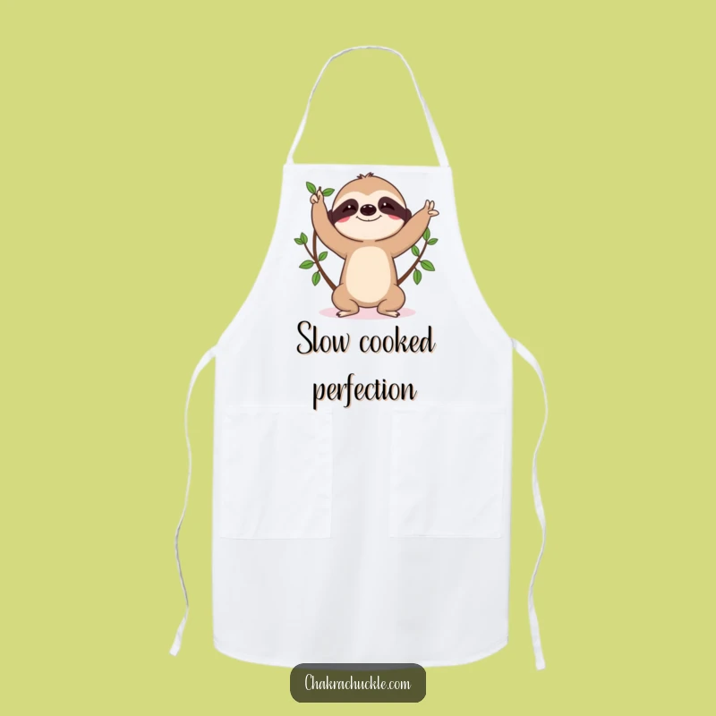 Funny Sloth Yoga Apron: Determined Tree Pose Chef, Perfect Funny Gift