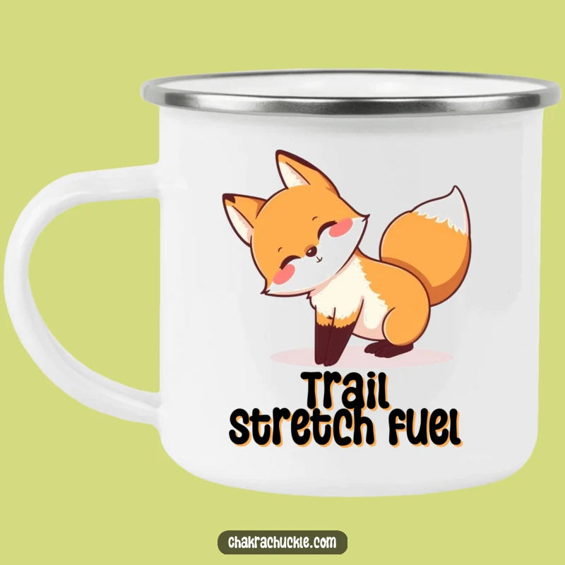 Durable Funny Yoga Fox Camping Mug - Adventure with Playful Energy!