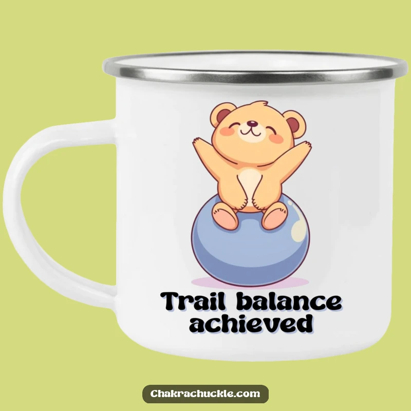 Funny Bear Yoga Camping Mug: Blissful Cub, Outdoor Serenity Gift