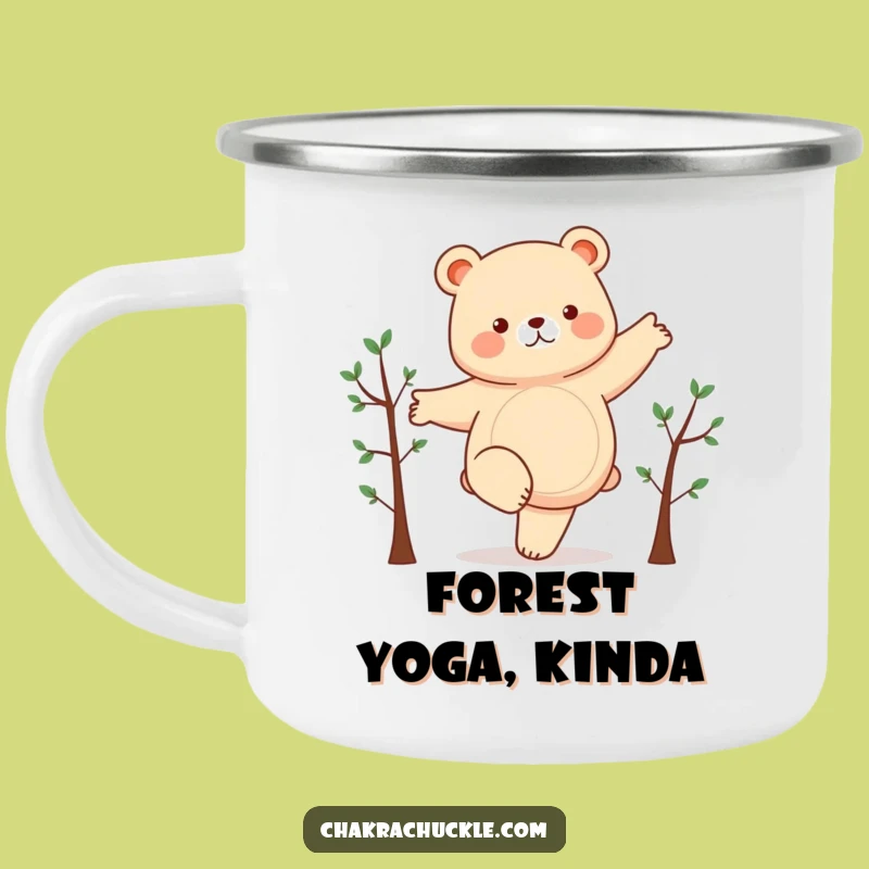Funny Chubby Bear Yoga Camping Mug - Rugged and Hilarious Outdoor Drinkware