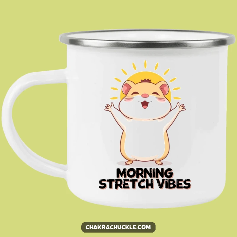 Funny Hamster Sun Salutation Camping Mug: Hilarious Yoga Cup for Outdoors