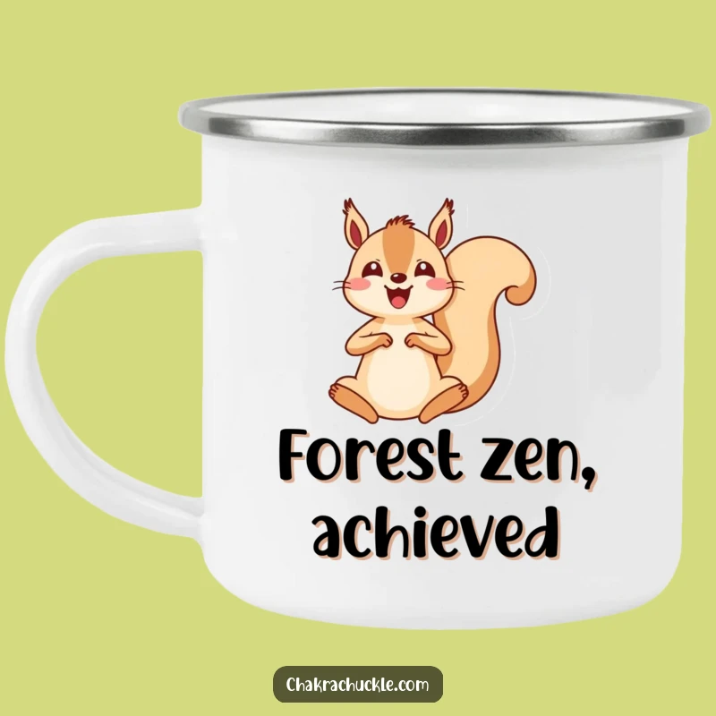 Funny Kawaii Squirrel Meditation Camping Mug: Energetic Squirrel Zen Camp Gift