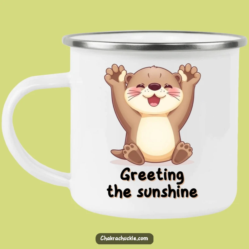 Funny Otter Camping Mug - Stretching Paws for Outdoor Joy