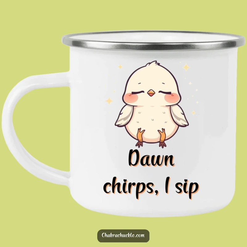 Funny Sparrow Zen Camping Mug: Outdoor Meditation Bird Cup for Humor