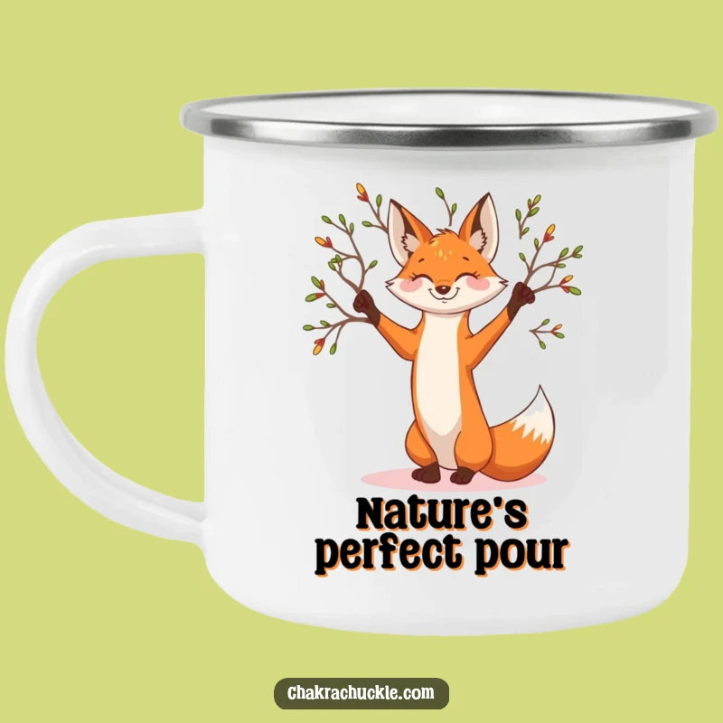 Funny Yoga Fox Camping Mug - Adventure-Ready Woodland Serenity