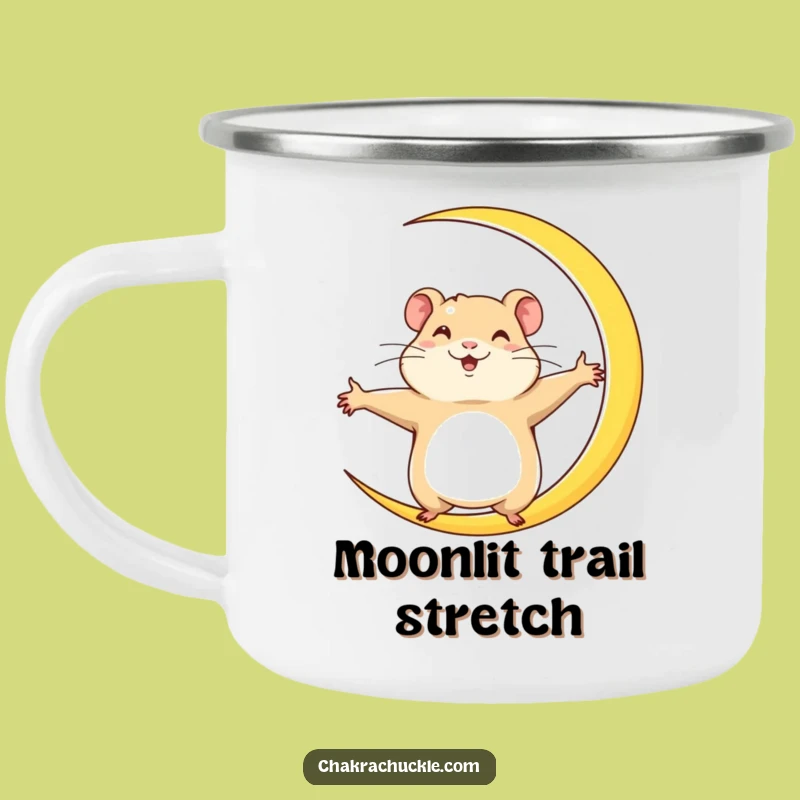Funny Hamster Crescent Moon Camping Mug: Determined Yoga Cup