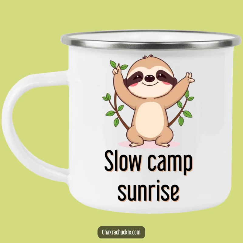 Funny Sloth Yoga Camping Mug: Determined Tree Pose Adventure, Perfect Funny Gift