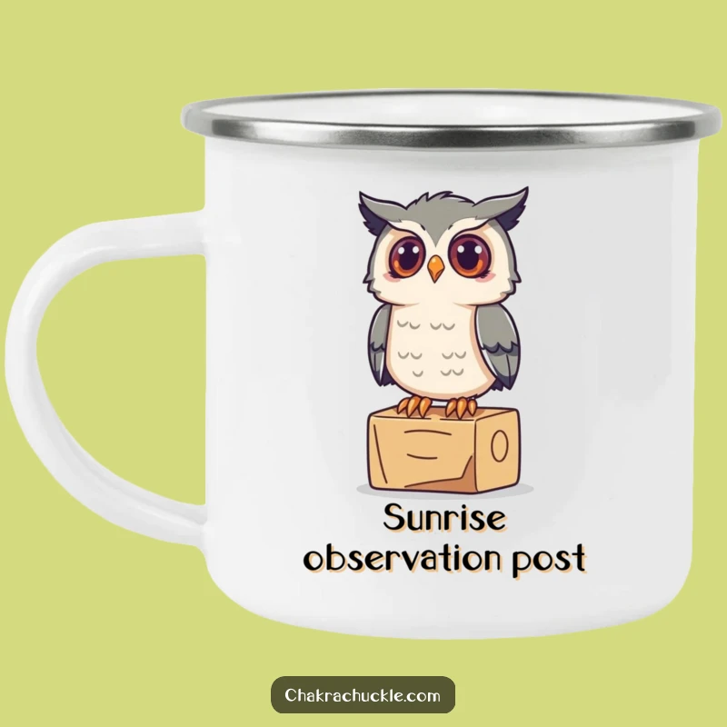 Funny Owl Camping Mug: Curious Percher - Wise Outdoor Gift!