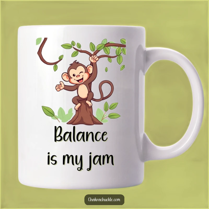 Funny Monkey Yoga Mug: Mischievous Acrobat in Tree Pose - Perfect Gift!
