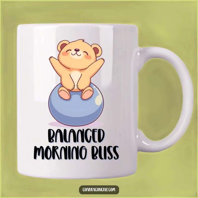 Funny Bear Yoga Mug: Blissful Cub Balancing, Serene Gift