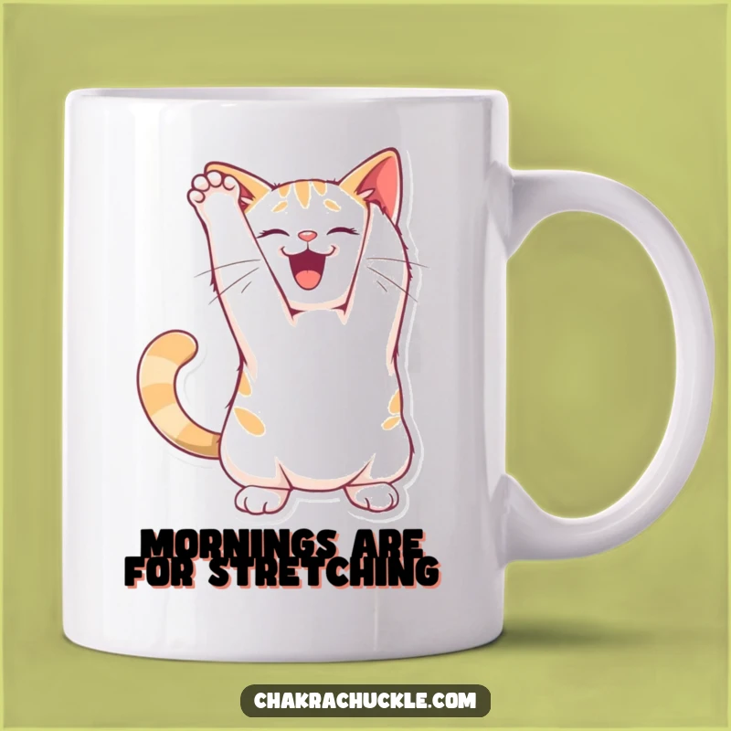 Funny Joyful Cat Yoga Mug: Start Your Day with Purrfectly Humorous Energy