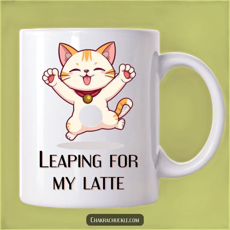 Funny Jumping Cat Yoga Mug - Energetic Warrior Pose, Perfect Gift for Feline Fans!