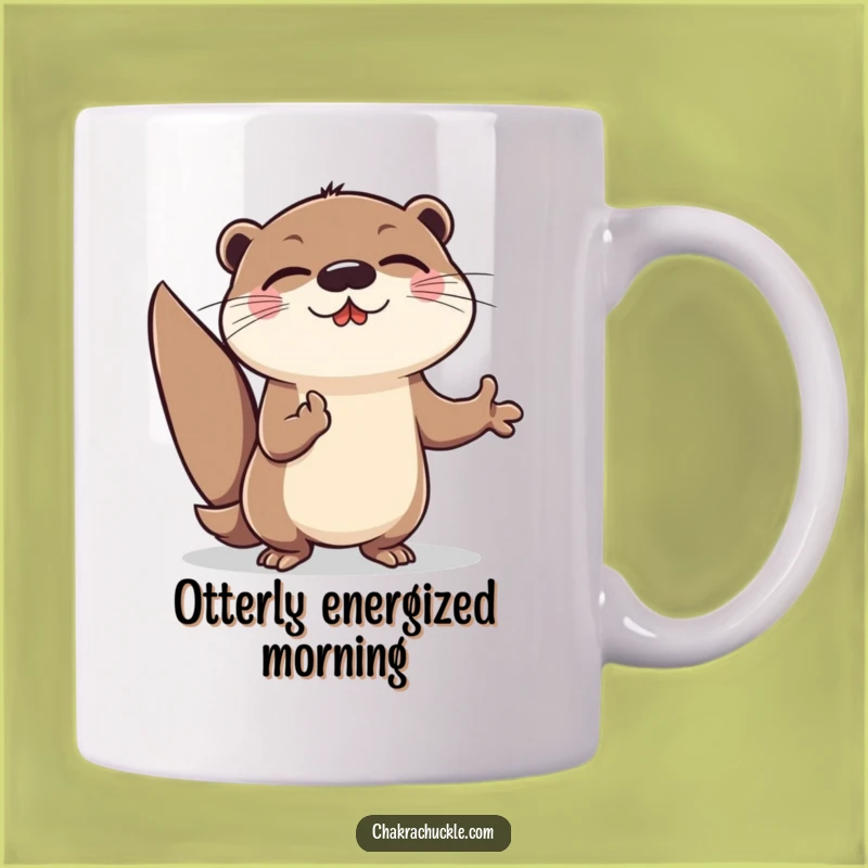 Funny Otter Meditation Mug: Energetic Yogi Animal for a Hilarious Gift