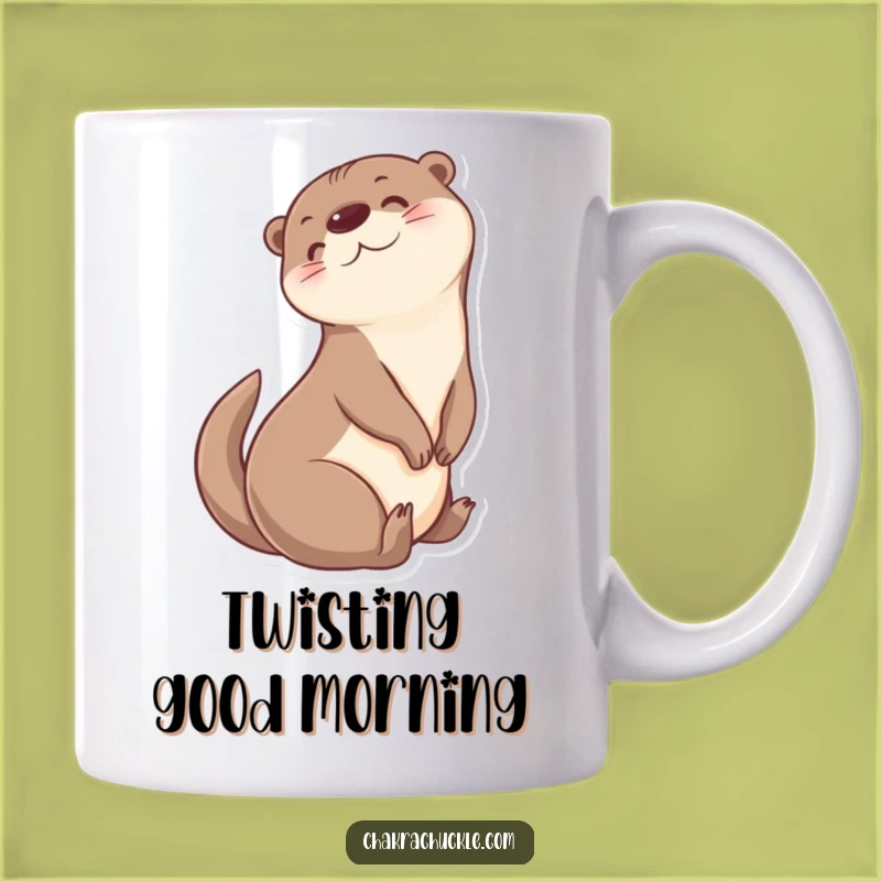 Funny Otter Twist Yoga Mug: Cheerful Gift for Animal and Yoga Lovers