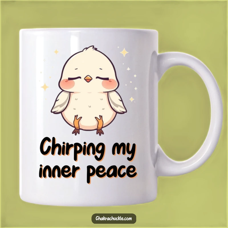 Funny Sparrow Zen Mug: Peaceful Meditation Bird Gift for Inner Calm