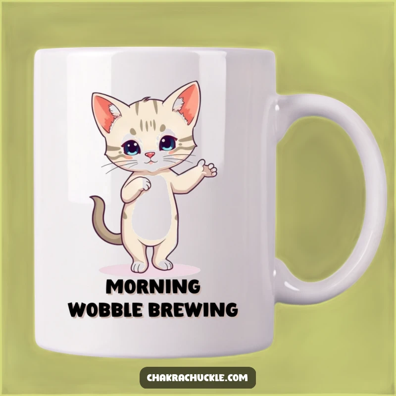 Funny Wobbly Kitten Yoga Mug - Hilarious Cat Pose Gift For Yogis