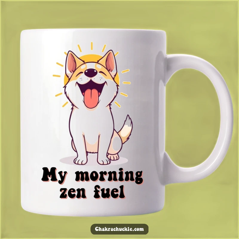 Funny Yoga Dog Mug: Excited Pooch Panting After Sun Salutation, Perfect Gift!