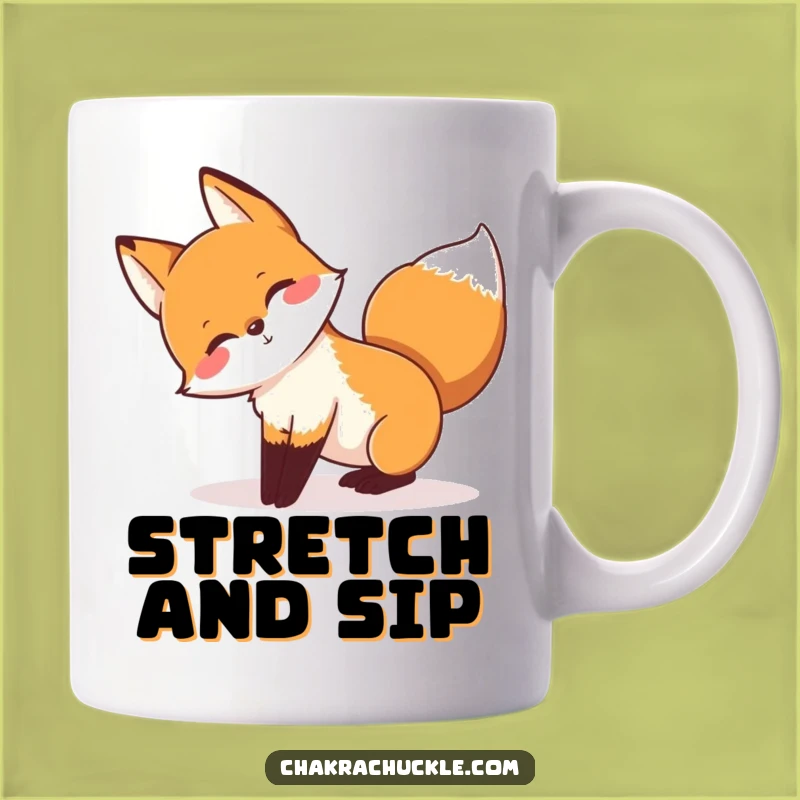 Funny Yoga Fox Mug - Playful Animal Pose for Active Gifts