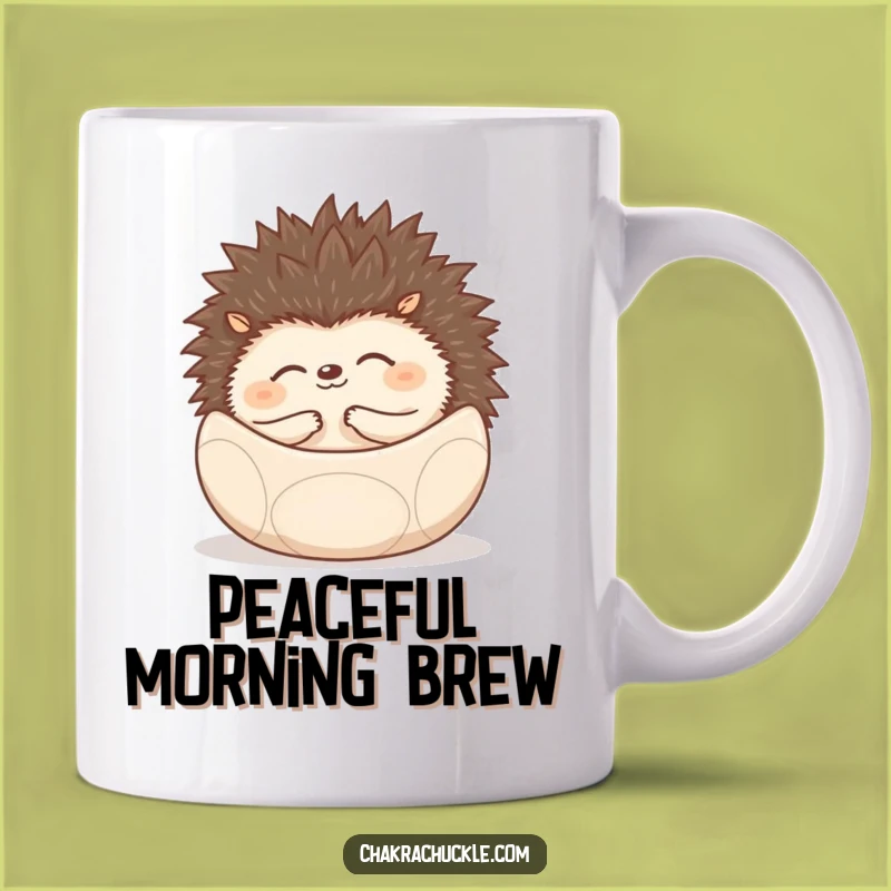 Funny Peaceful Hedgehog Mug - Zen Cat Ball Gift For Meditation Lovers