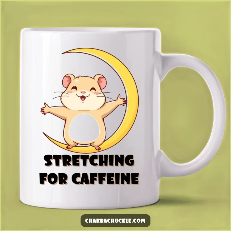 Funny Hamster Crescent Moon Mug: Determined Yoga Pose Gift for Hamster Lovers
