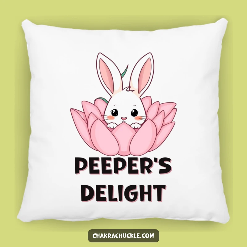 Funny Curious Rabbit Lotus Pillow - Cozy & Adorable Home Decor Accent