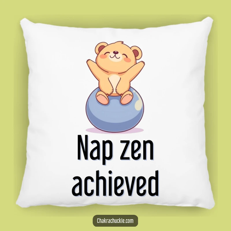 Funny Kawaii Bear Yoga Pillow: Blissful Cub Cushion, Cozy Gift