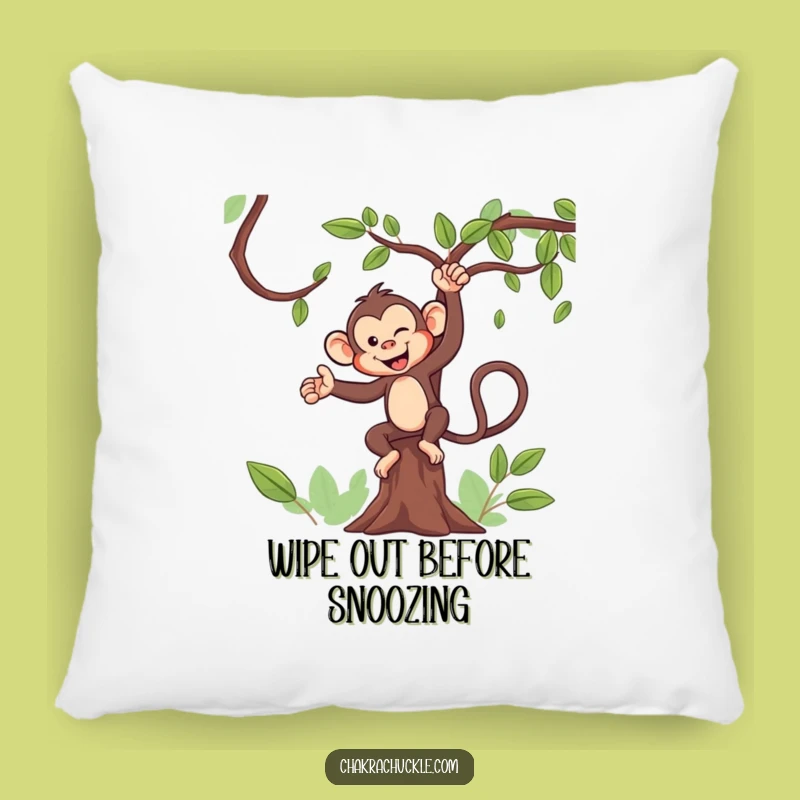 Funny Monkey Pillow: Mischievous Tree Pose Comfort - Quirky Gift!