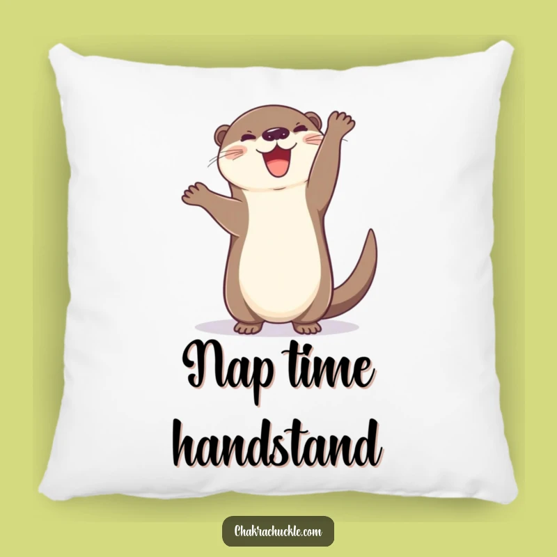 Funny Otter Handstand Pillow: Cozy & Hilarious Animal Yoga Comfort Gift