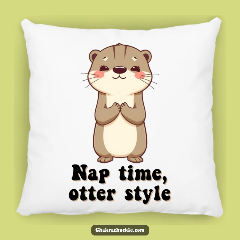 Funny Otter Pillow: Embrace Gratitude with Cute & Cozy Gift Decor