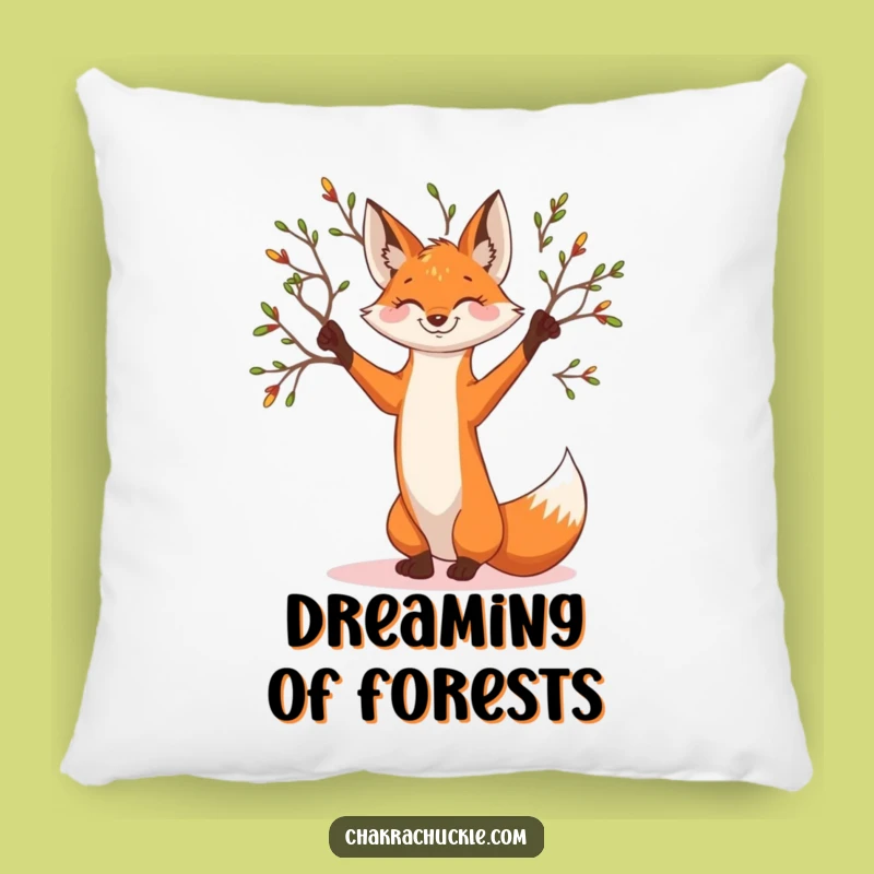 Funny Yoga Fox Pillow - Cozy Comfort with Woodland Serenity