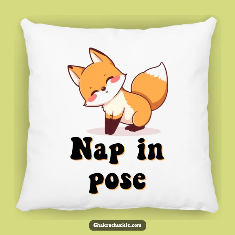 Funny Yoga Fox Pillow - Soft Comfort for Active Relaxation