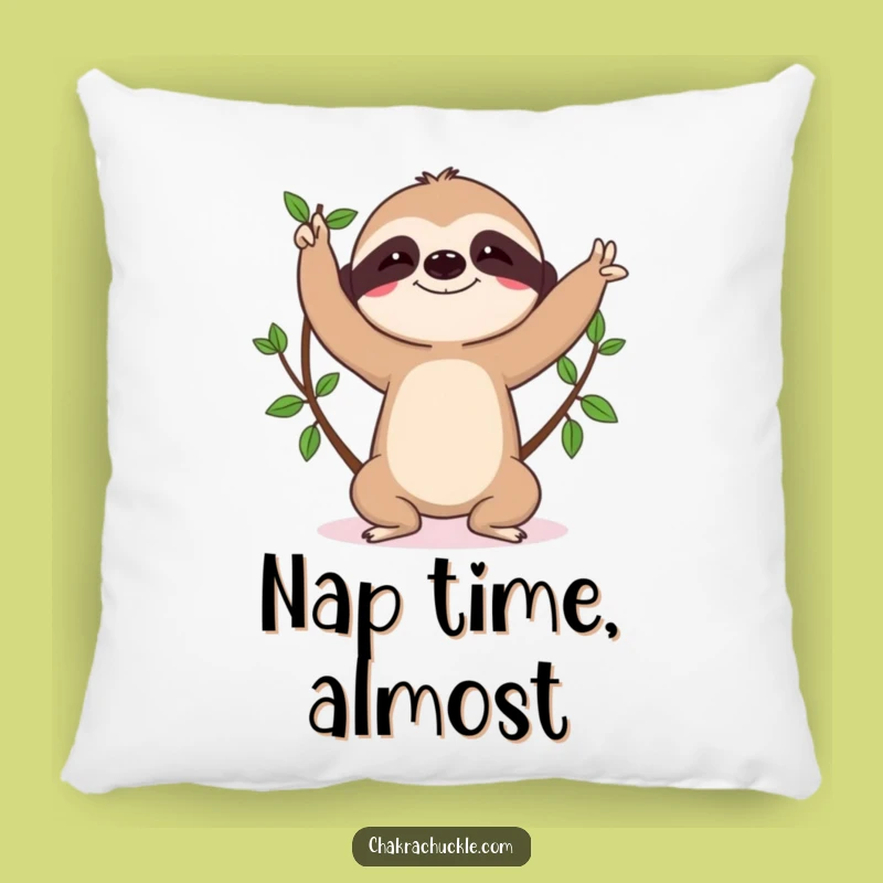 Funny Sloth Yoga Pillow: Determined Tree Pose Character, Cozy Funny Gift