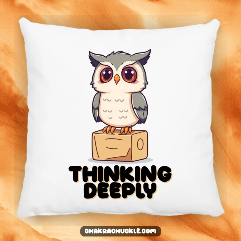 Funny Owl Yoga Pillow: A curious owl perches inquisitively on a yoga block, offering comfort and a touch of wisdom.