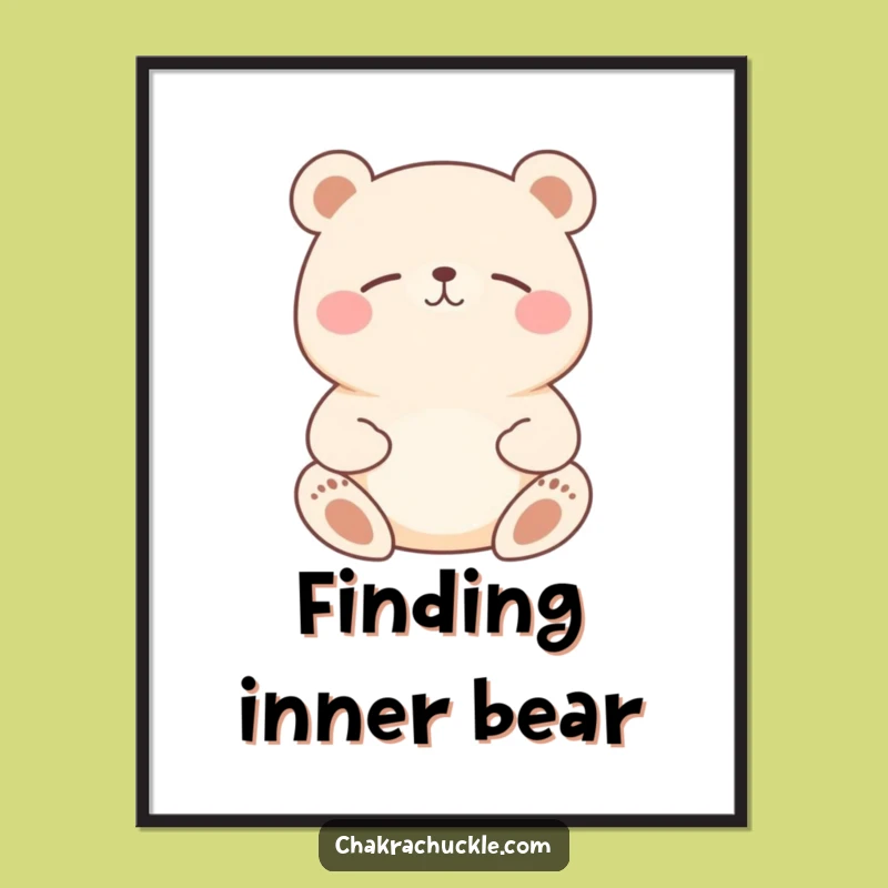 Funny Bear Meditation Digital Art: Yogi Animal for Instant Humorous Decor