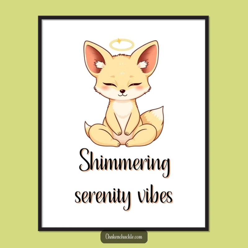 Funny Fennec Fox Digital Art - Zen Yoga Meditation Print Gift