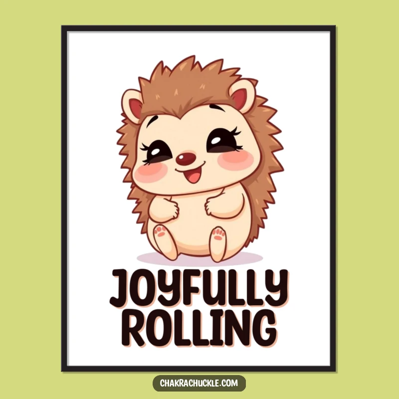 Funny Hedgehog Baby Pose Print: Giggling Art for Humorous Walls