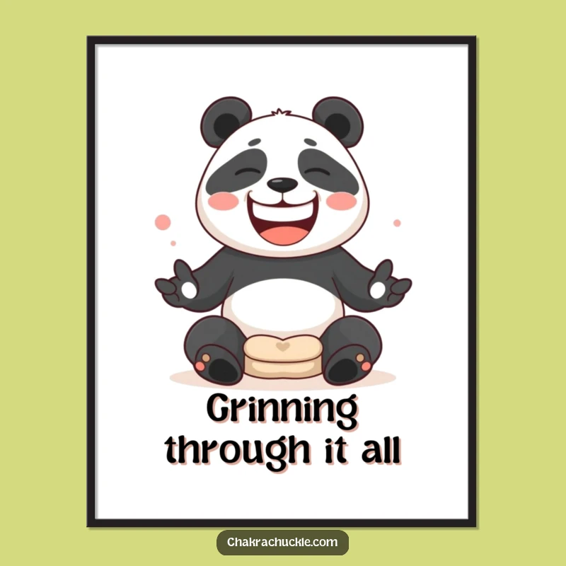Funny Panda Digital Art - Juggling Zen Meditation Print