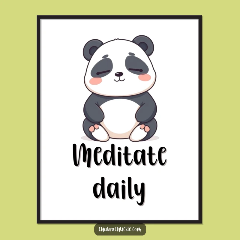 Funny Panda Meditation Digital Art: Instant Zen for Your Walls, a Funny Gift