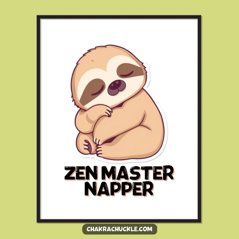 Funny Sloth Yoga Digital Art - Instant Zen Wall Decor, Gift!