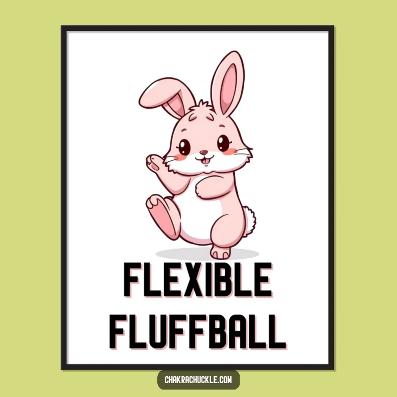 Funny Yoga Bunny Digital Print - Instant Art of Flexible Fun